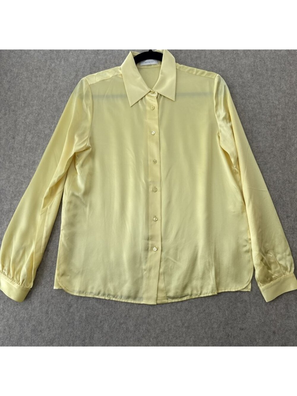 Italic Made Of‎ Italic 100% Silk Button Down Shirt Womens M Butter Yellow